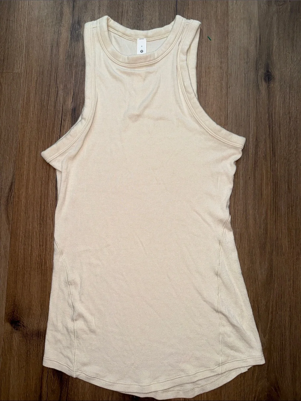 lululemon athletica Cream Ribbed Racerback Tank